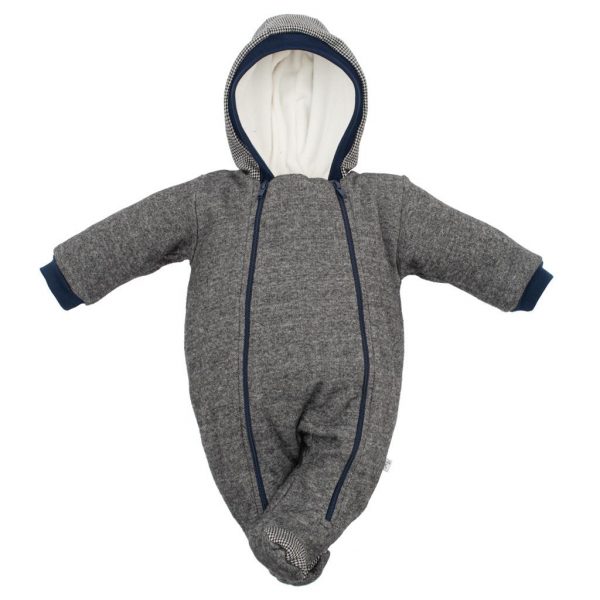 Zimná dojčenská kombinéza s kapucňou Baby Service Retro sivá